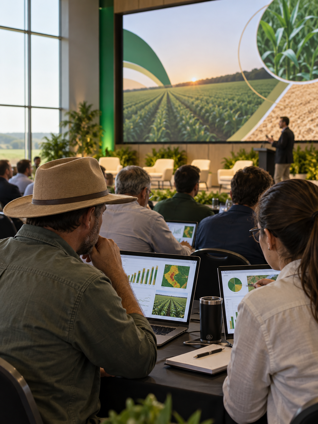 Produtores acompanham apresentação técnica sobre a safra
